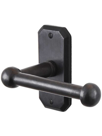 Solid-Bronze Toilet Paper Holder with Angular Plate.